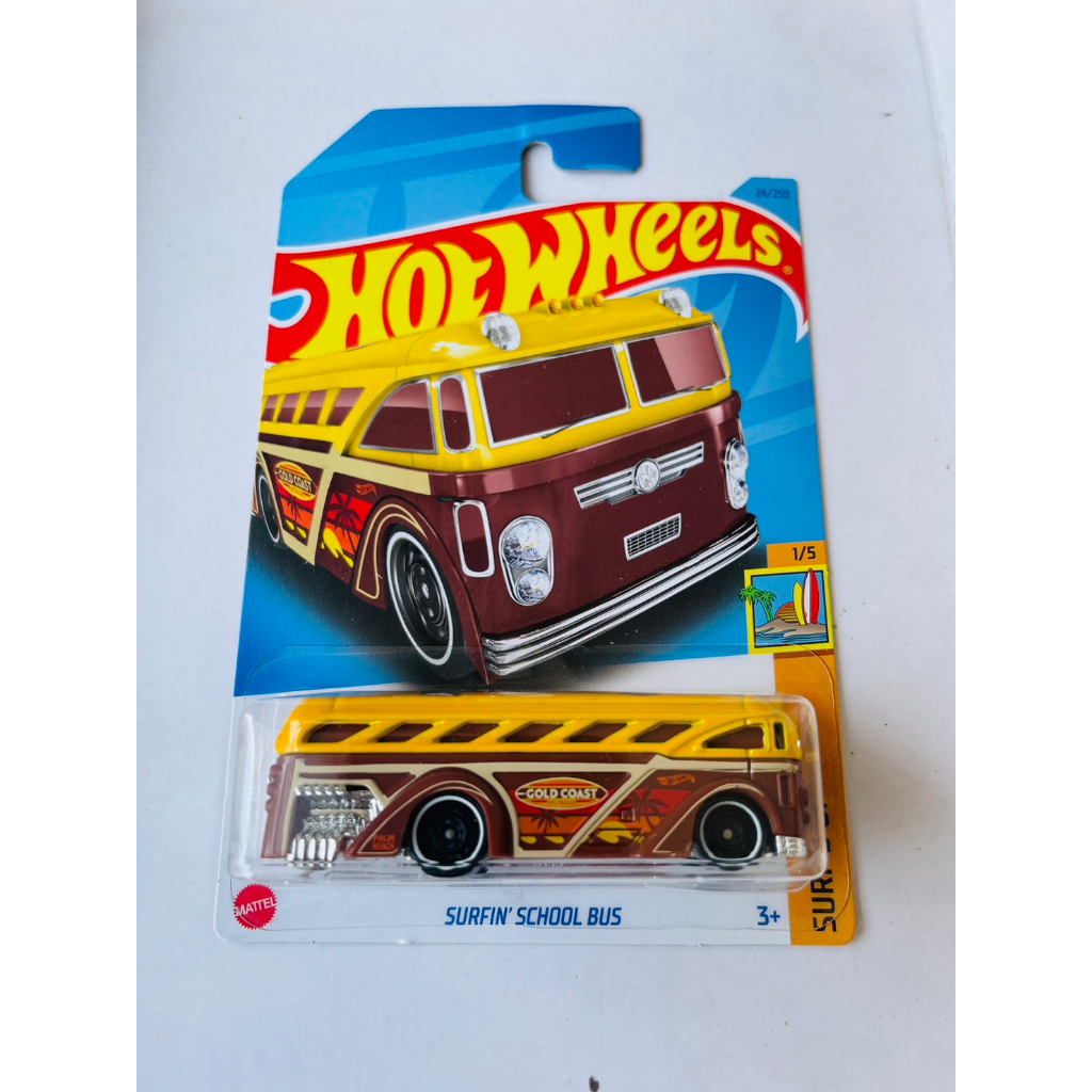 HOTWHEELS HOT WHEELS SURFIN SCHOOL BUS KUNING l SURFS UP l LOT A 2023 l BUS SEKOLAH l Diecast Miniat