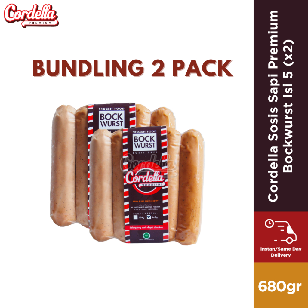 

Bundling Cordella Sosis Sapi Premium Bockwurst Isi 5 x 2 pack