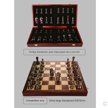 catur, papan catur lipat kayu solid, bidak catur besar set kotak hadiah kelas atas untuk kompetisi
