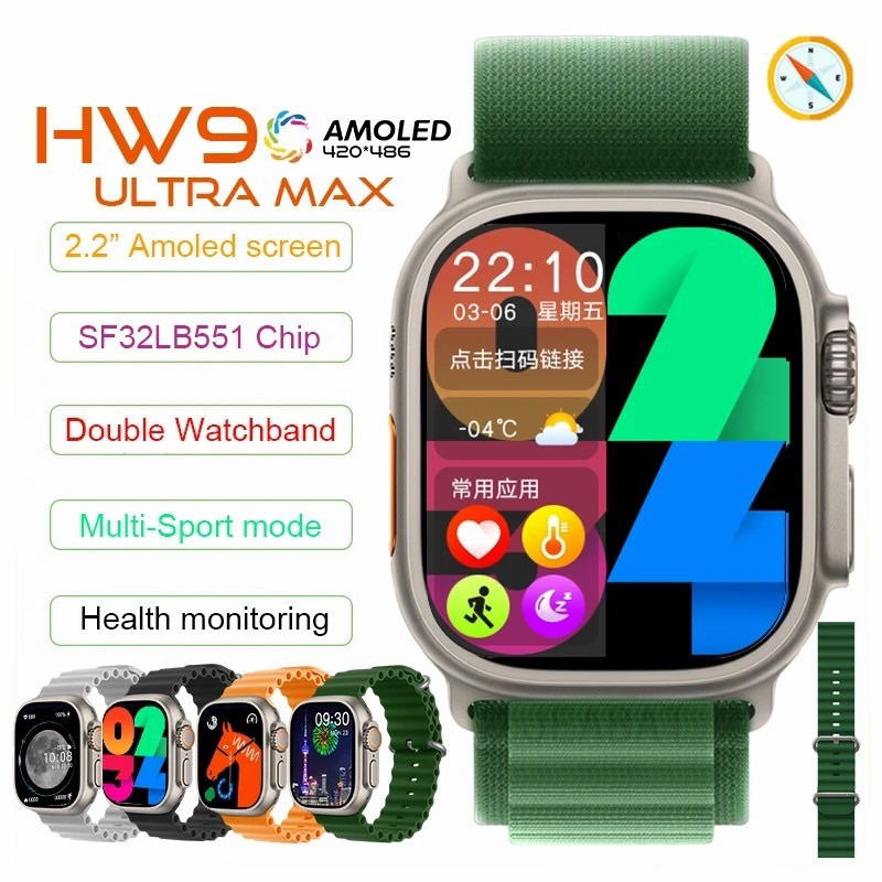 Jam Tangan Pintar Andoid Layar Sentuh 1 Paket Bonus 2 Tali Airpods Layar sentuh Smartwatch Pria Wani