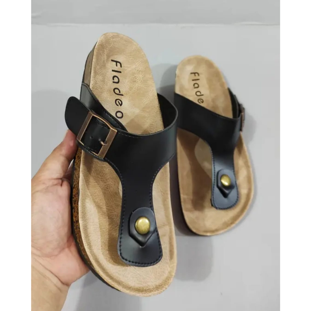 Promo Terbaru Sandal Japit Fladeo Original/Sandal Kulit  Pria Dewasa/Sendal Japit Kulit Fladeo Bisa 