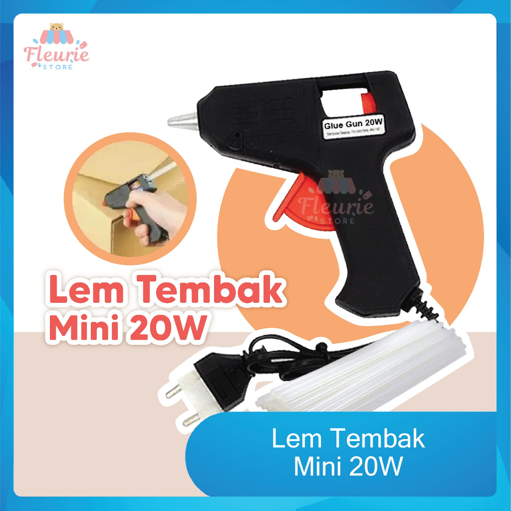 

Lem Tembak Mini 20 W - MIni Glue Gun (Tanpa ON OFF) / Bundling Alat + Refill 5pcs