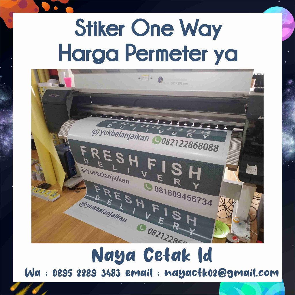 cetak stiker one way harga permeter
