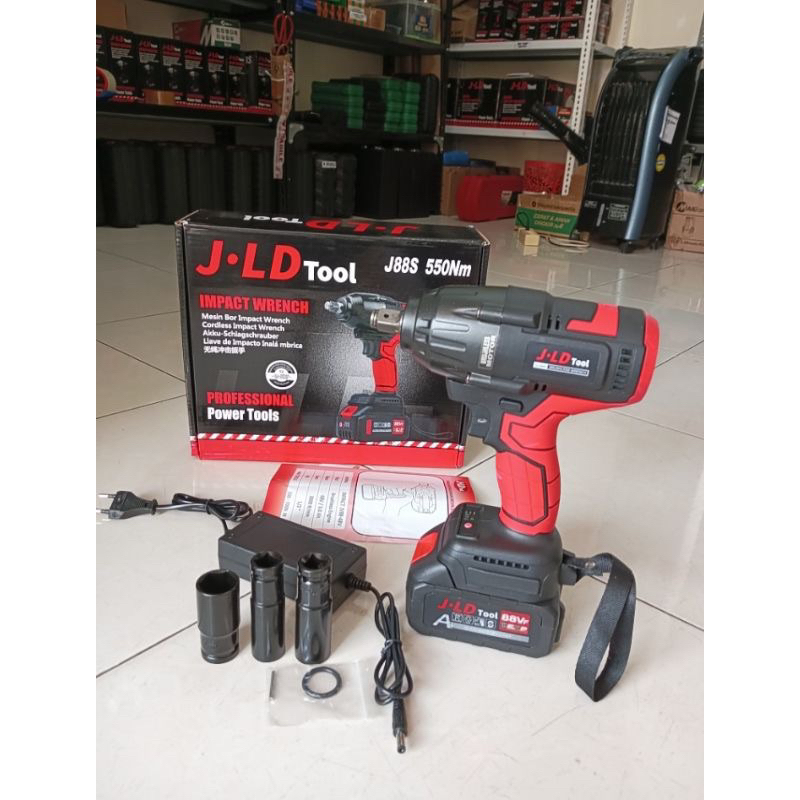 Impact wrench JLD 550Nm JUMBO bor pembuka baut roda mobil truk 1 BATT