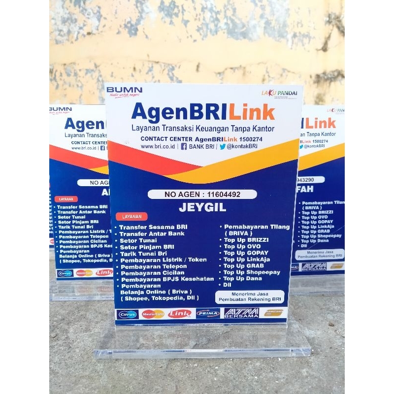 

AKRILIK 20X15 PAPAN MEJA AGEN BRI