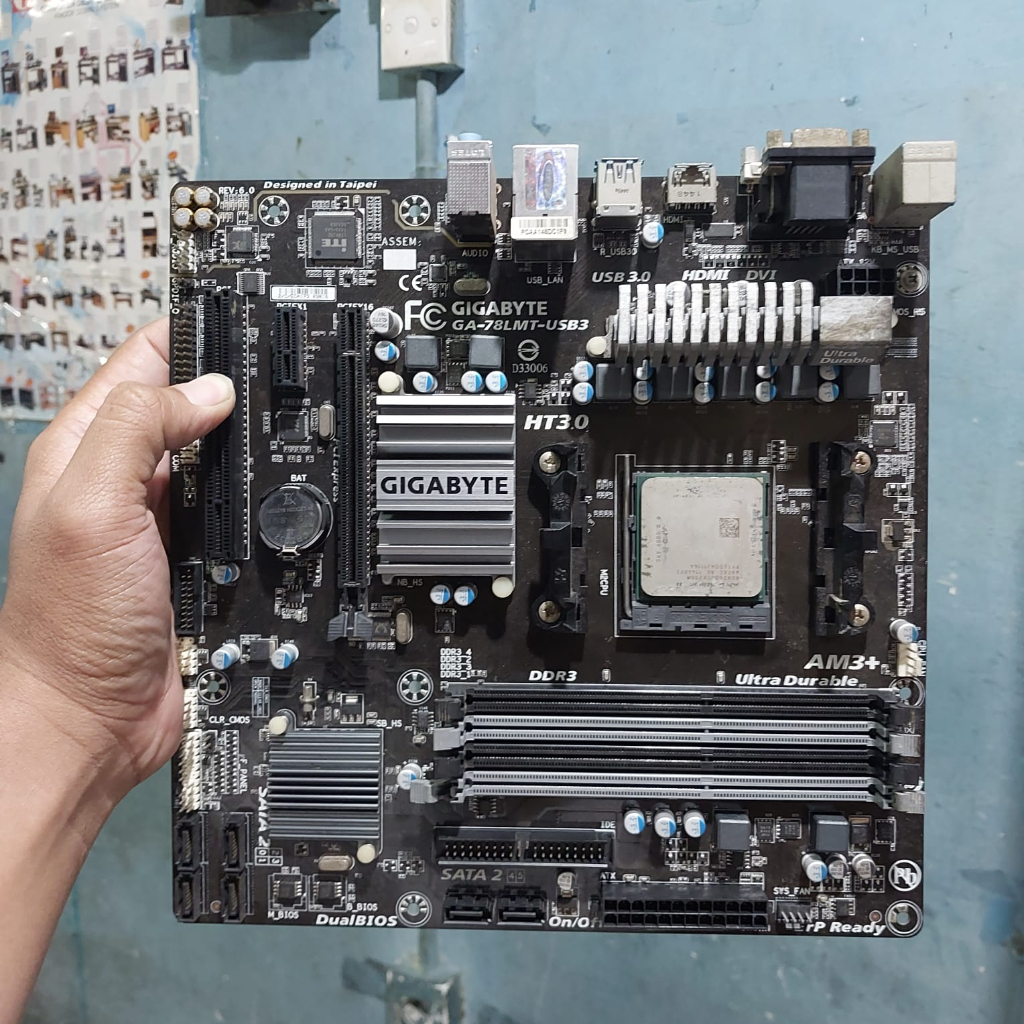 mainboard AMD am3+ murah Gigabyte ga78lmt usb3 minus + fx6300