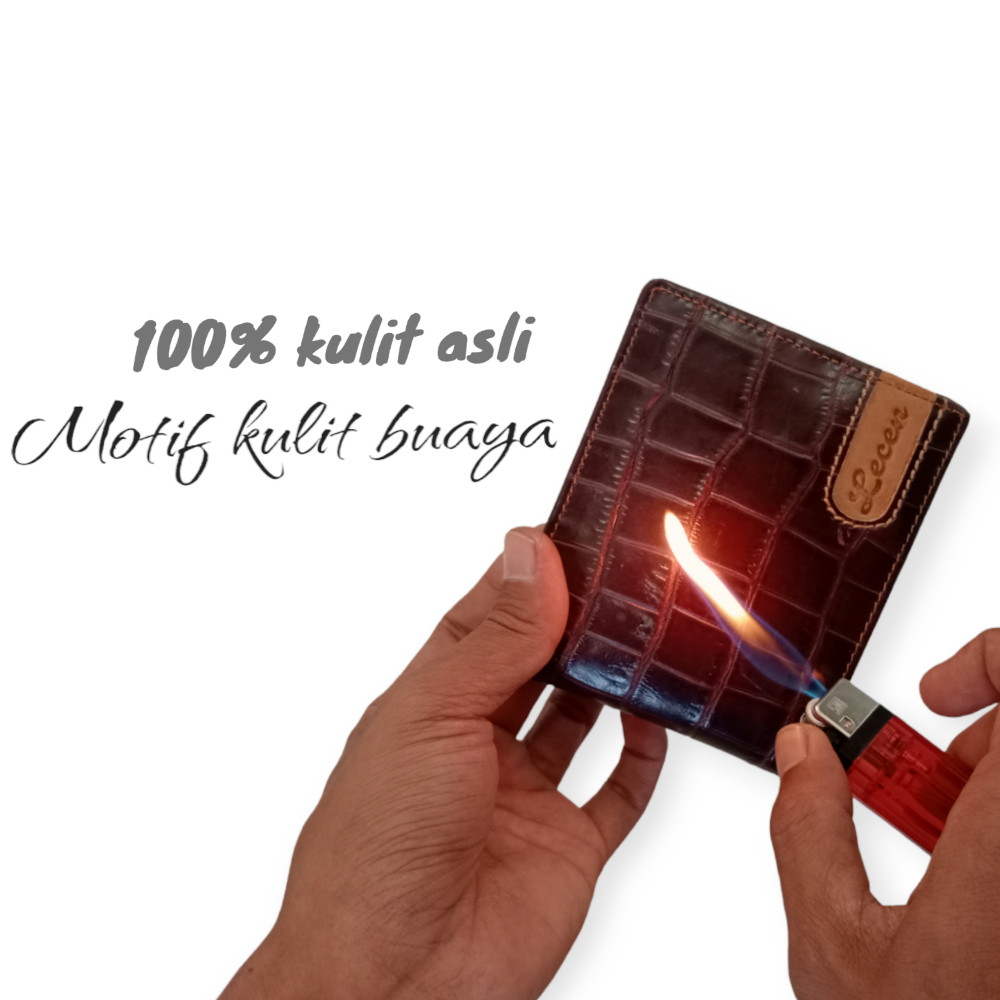 dompet pria kulit buaya 100% kulit asli / dompet pria kulit sapi asli / dompet kulit buaya