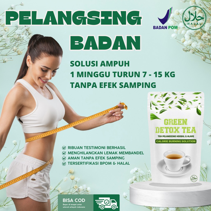 

[ TERMURAH ] GREEN DETOX TEA Pelangsing Badan Herbal Alami - Pelangsing Cepat - Kurus Cepat - Produk diet - Mengecilkan perut - Detoksifikasi tubuh - Pengurang lemak - Minuman detoks - Ramping tubuh - Diet - Pil penurun berat badan - Penurun herbal