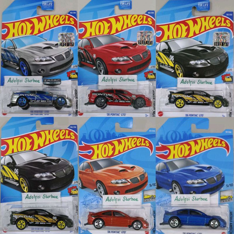 hotwheels hot wheels '06 pontiac gto factory fresh hw drag strip zamac factory sealed 2022 short car