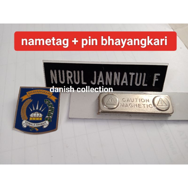 PAKET NAMETAG PLUS PIN BROS BHAYANGKARI