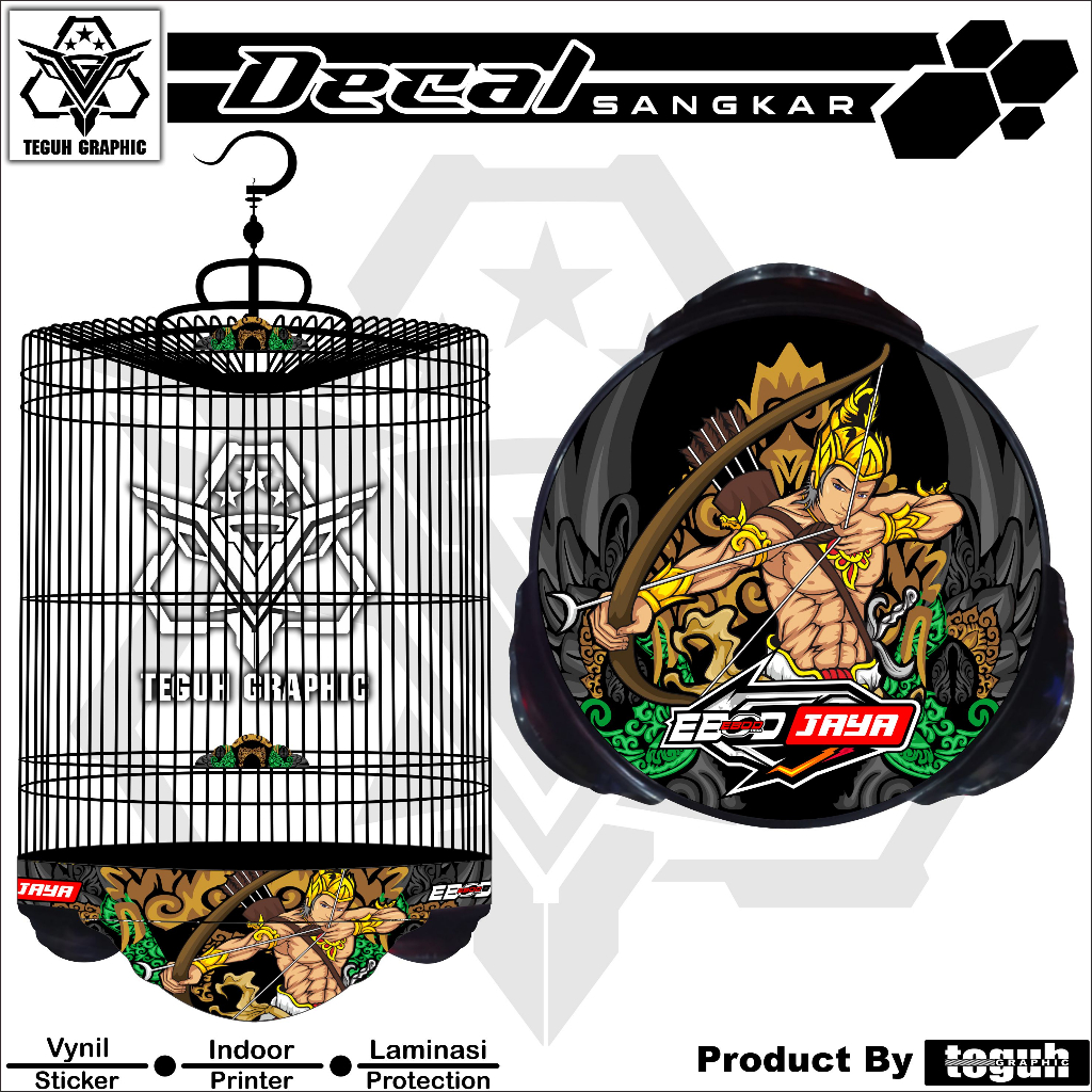 Stiker Sangkar Murai Motif Arjuna
