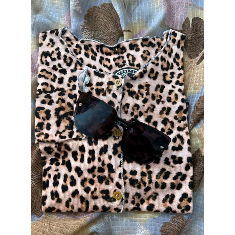 Pakaian Wanita Baju Atasan Lengan Panjang Import Baju Wanita Premium motif Leopard Model Cantik