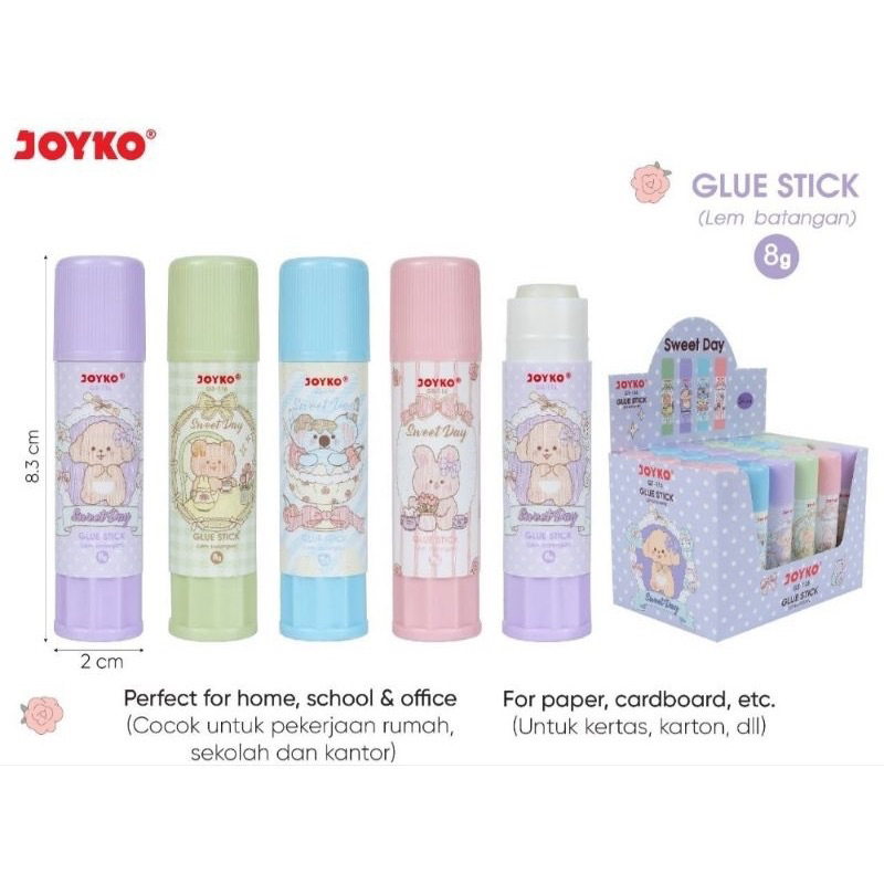 

GS 116 Lem Kertas Glue Stick Joyko 8gr GS-116 Kecil Pastel Color