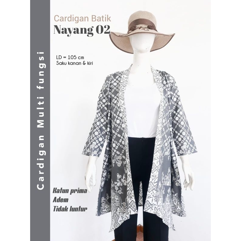 OUTER BATIK CARDIGAN BATIK WANITA ATASAN KANTOR KELUARAN TERBARU