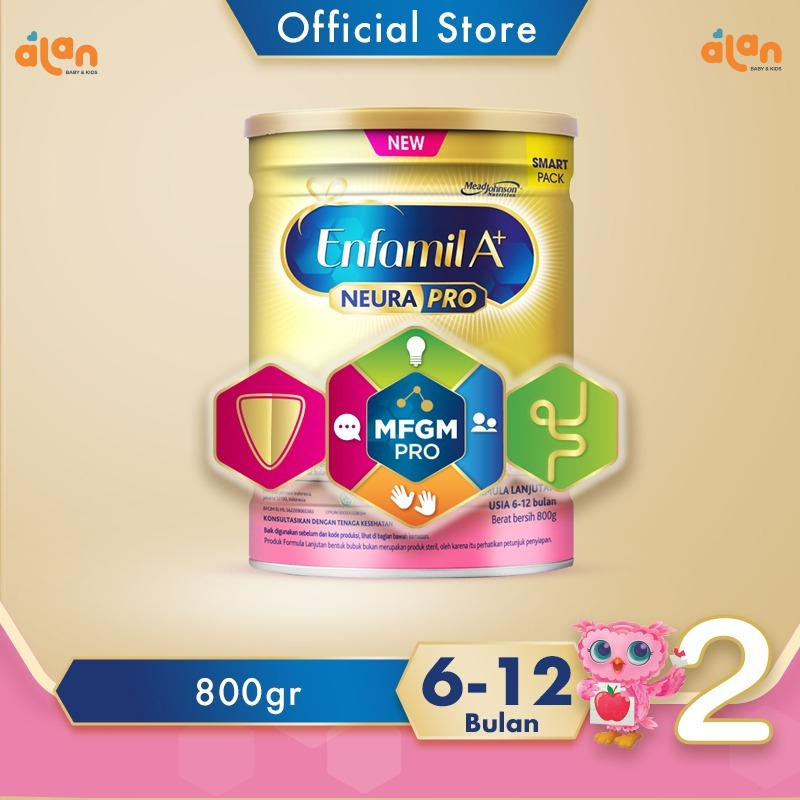 Alan Baby Kids - -  Enfamil A+ 2 Susu Formula Bayi 6 - 12 Bulan Plain 800 gr