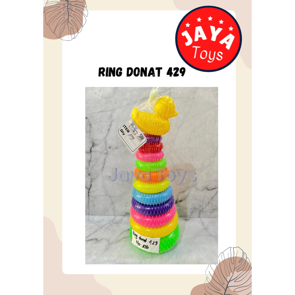 Donat ring bebek - mainan edukasi ring susun donat - ukuran kecil , tanggung , besar