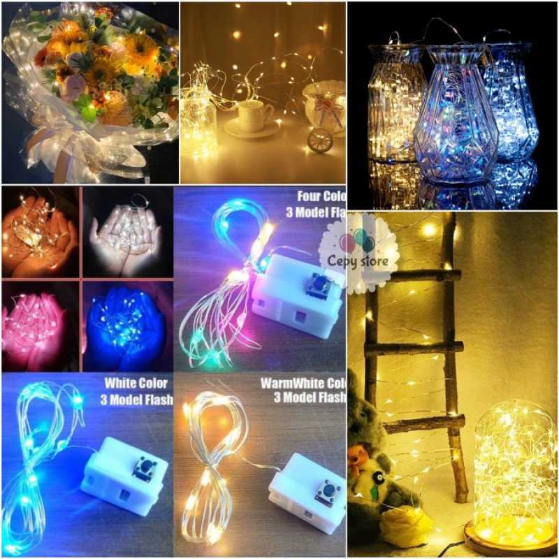 Lampu LED TUMBLR/Lampu strip dekorasi Waterproof(dengan baterai) 1M 10 led+ Baterai/ LAMPU PORTABLE 