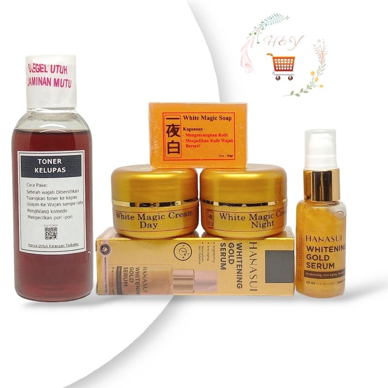 Paket Cream Magic Korea || Serum Hanasui Gold || Free Toner Kelupas