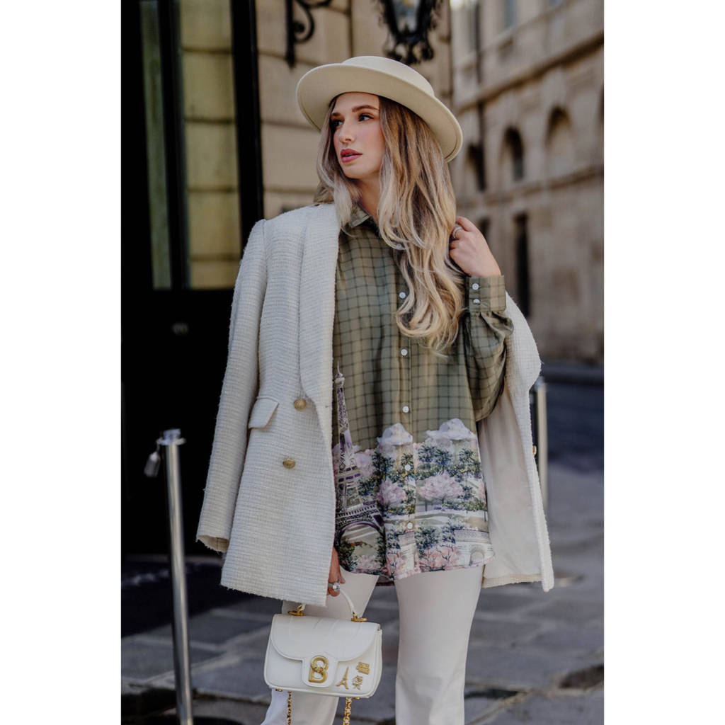 Benang Jarum Emily Satin Shirt