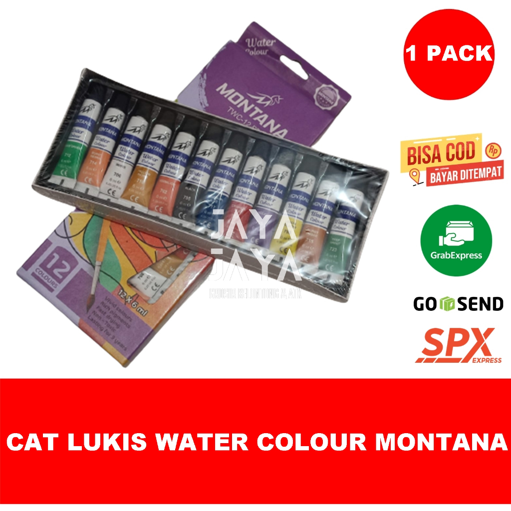 

CAT LUKIS WATER COLOUR MONTANA ISI 12 PCS CAT LUKIS / CAT WARNA