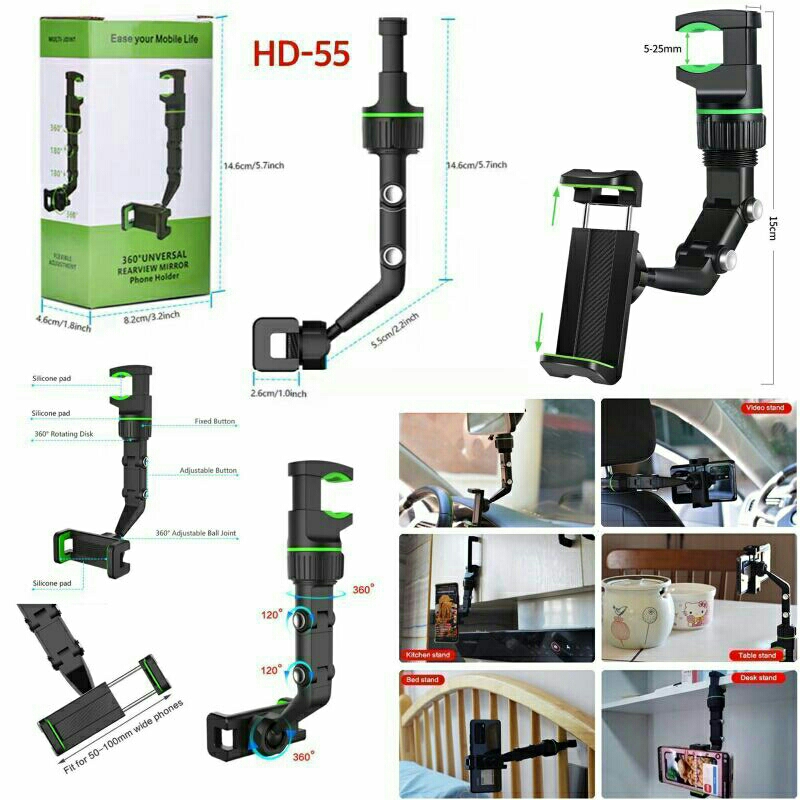 holder stand hp jepit kaca mobil
