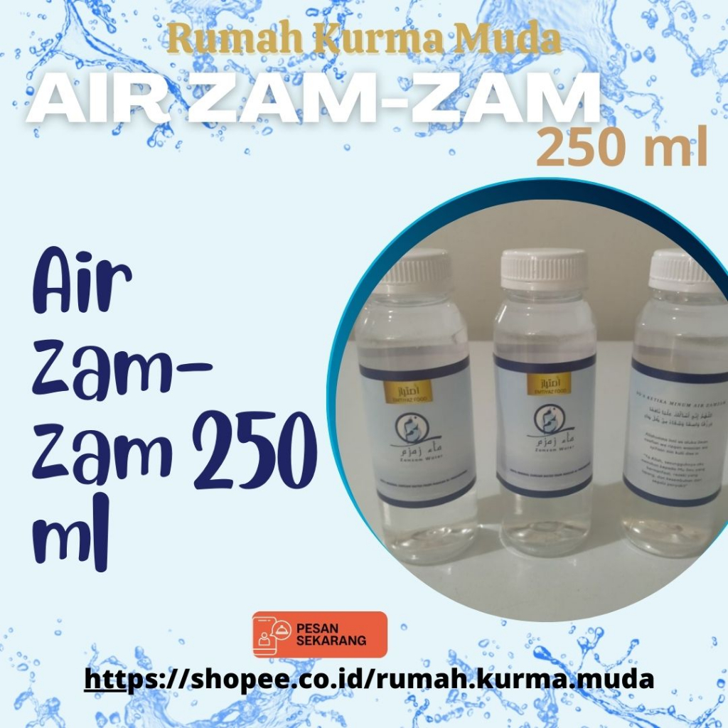 

250ml Air Zam Zam Ukuran Asli Original | Oleh Oleh Haji dan Umroh | Air Zamzam Barcode original 250ml