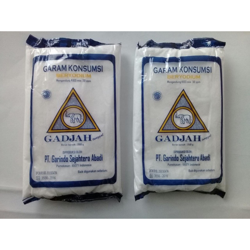 

Garam cap Gadjah Tunggal 250 gram