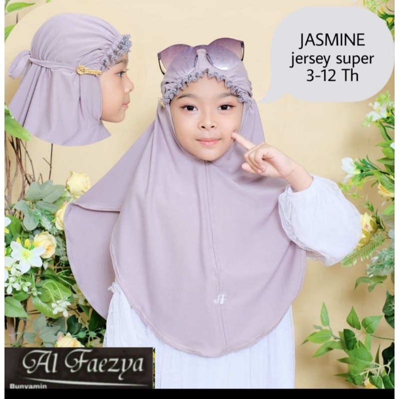 853 sale sisa 1JASMINE JILBAB AL FAEZYA KERUT DAHI ANAK 3-8 TAHUN RENDA JERSEY SUPER/HIJAB AF ALFAEZ