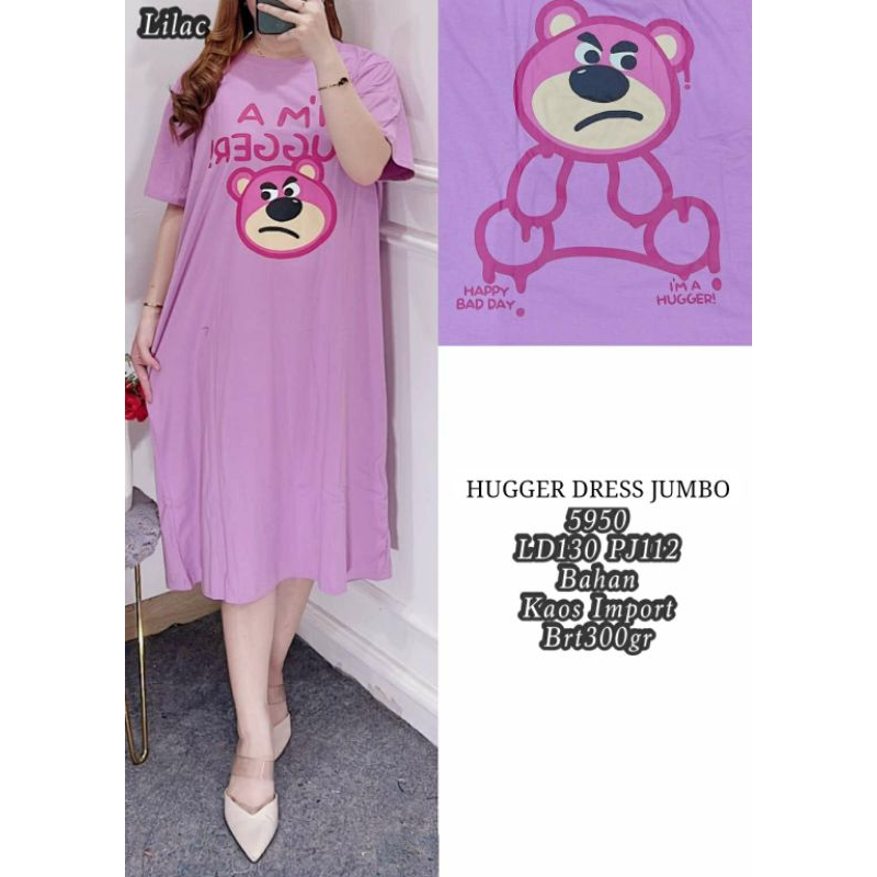 hugger/dress wanita/5950/bahan kaos import