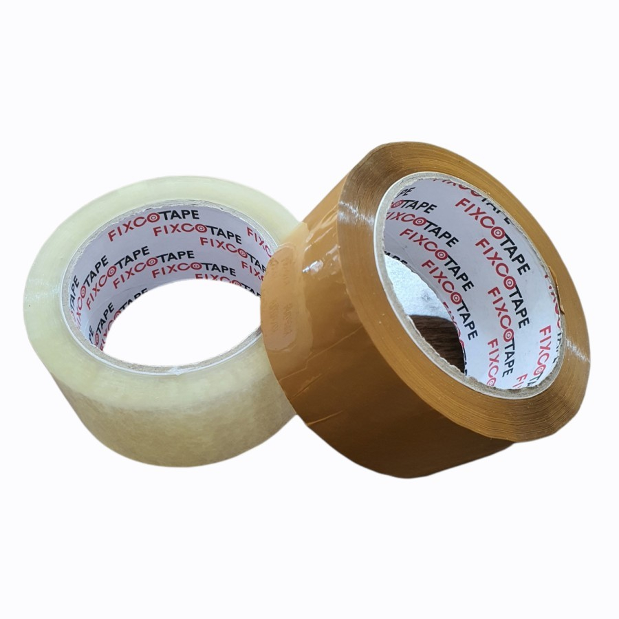 

Lakban Bening - Cokelat 2 INCH 48 mm x 100 Yard FixcoTape / Satuan