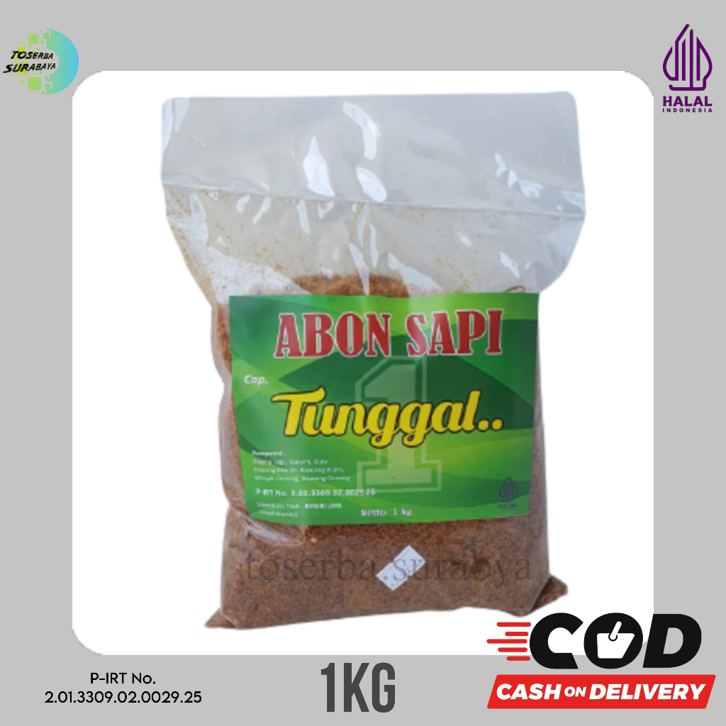 

ABON Sapi Asli Cap TUNGGAL Kemasan 1KG - HALAL