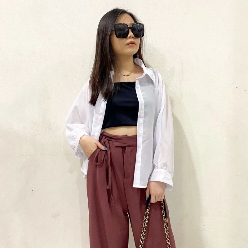 CARDIGAN SIFON POLOS - LENGAN PANJANG