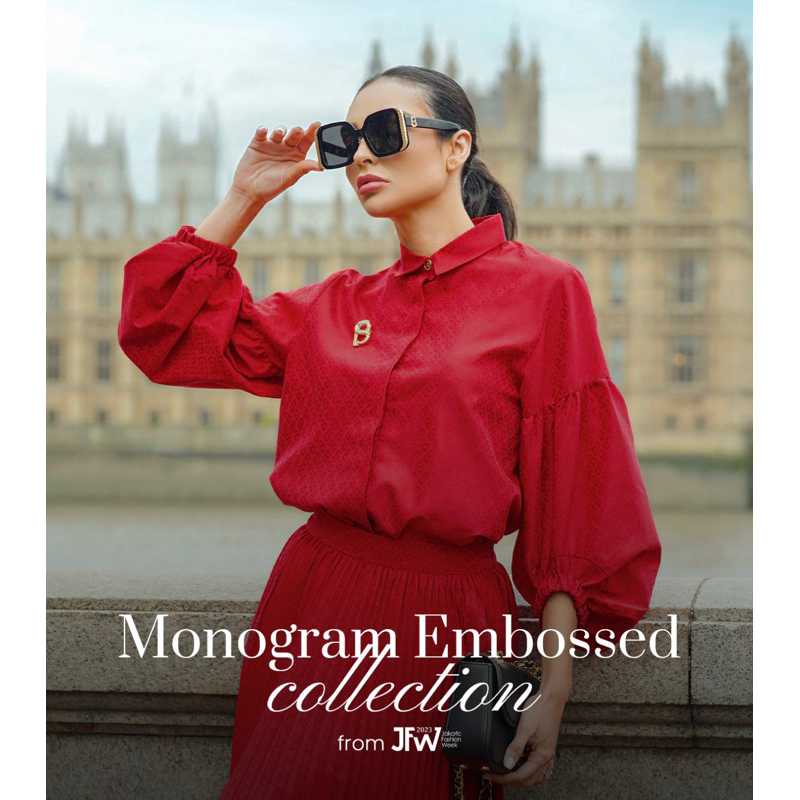 Monogram Embossed Buttonscarves