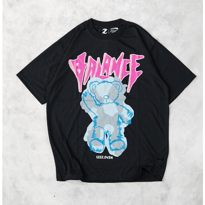 KAOS VINTAGE OVERSIZED PRIA , KAOS HITAM DISTRO STREETWEAR - BALANCE