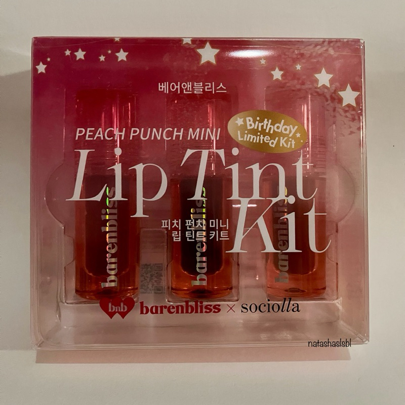 BNB Barenbliss Peach Punch Mini Lip Tint Kit Isi 3pcs
