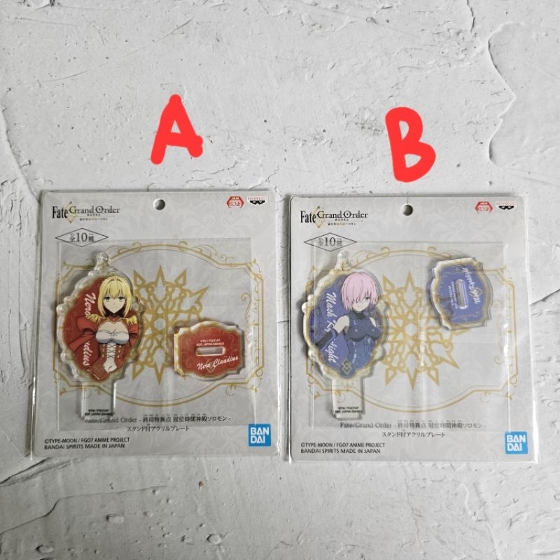 banpresto bandai acrylic stand fate grand order saber nero mash