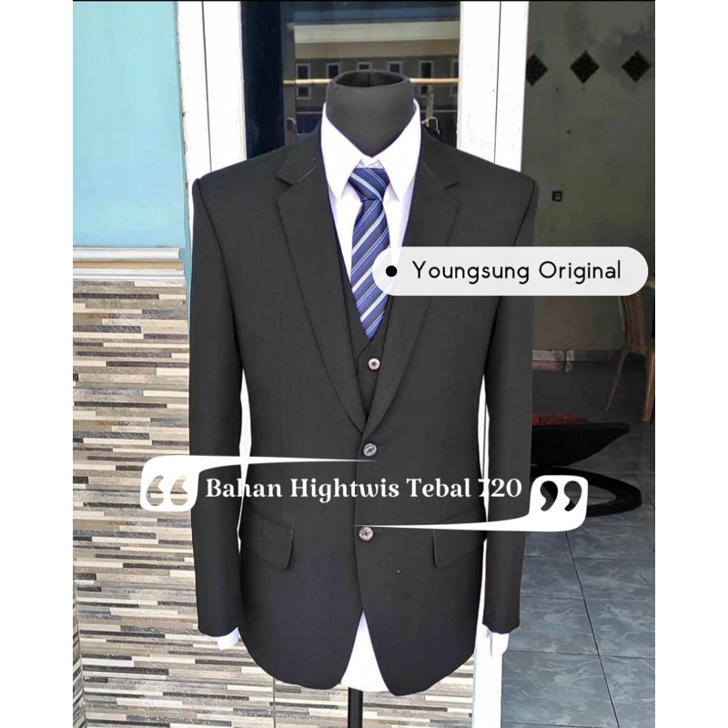 Jas Premium Jas Pria Bonus Cover Jas Formal Pria Hitam Jas Wisuda Jas Penganten Blazer Slimfit