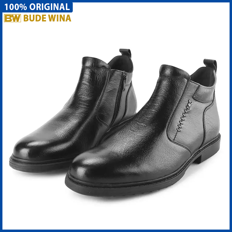 SEPATU BOOT PRIA PLAYBOY BOOTS ORIGINAL LEATHER FORMAL BRANDED BLACK PL04