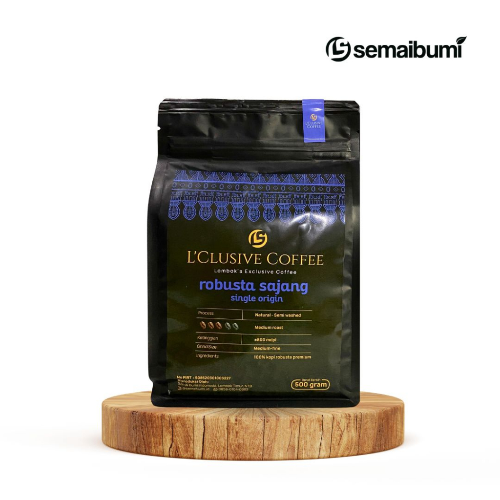 

L'CLUSIVE COFFEE Robusta Sajang 500 gr | Kopi Lombok | Kopi Sajang | Kopi Robusta Premium