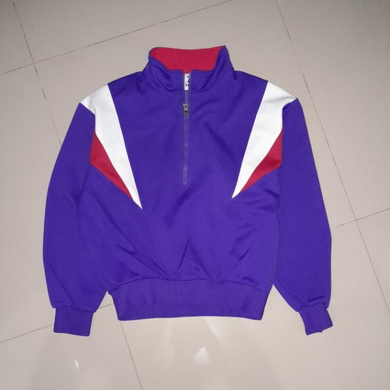 jaket tracktop halfzip vintage colorblock
