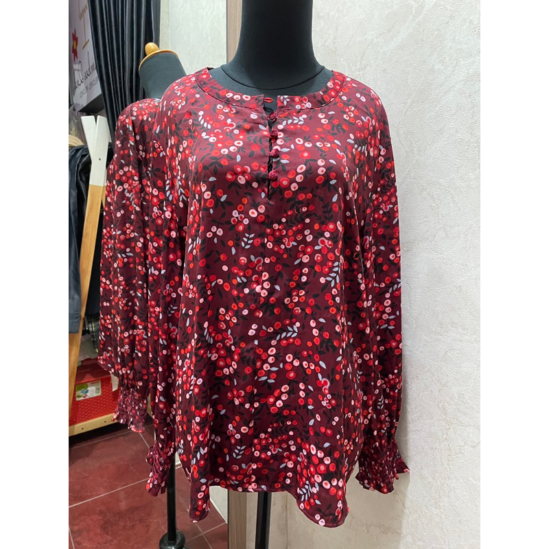 Blouse merah maroon jumbo