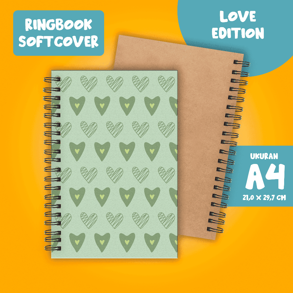 

Softcover Buku Tulis Catatan buku notebook buku diary Notebook Ring Spiral A4 60 Lembar koleksi gambar Love part 1