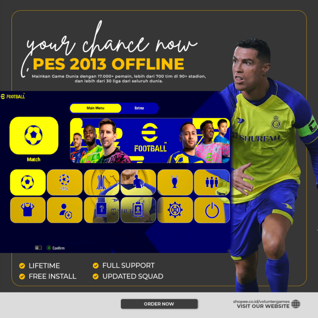 PES 2013 LATEST UPDATE 2023 PC GAME OFFLINE NO LAG