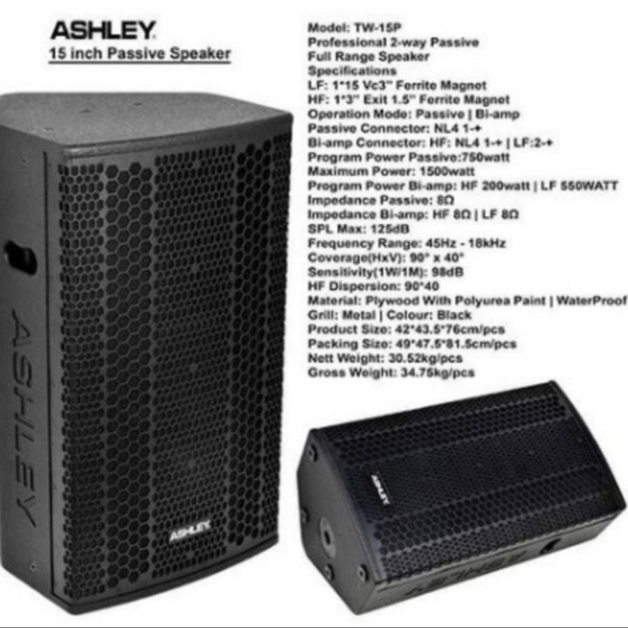 Speaker Pasif Ashley 15inch TW15P Original