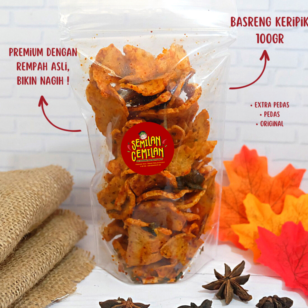 

BASRENG KERIPIK 100gr | BASRENG PIPIH DAUN JERUK | semilan cemilan