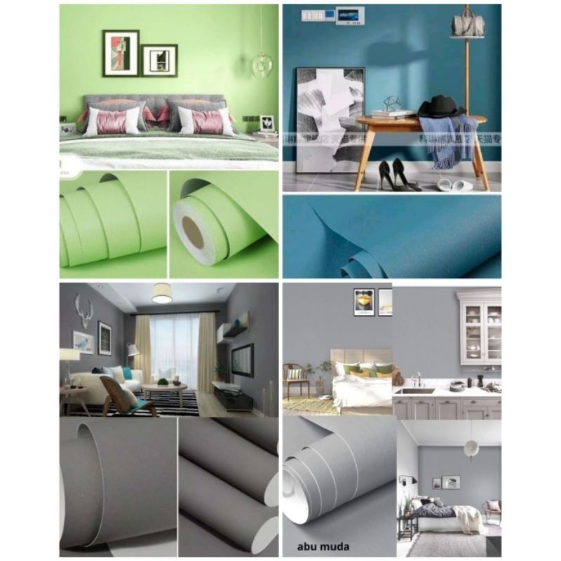 Wallpaper Sticker Dinding Motif Polos Merk Orange GH