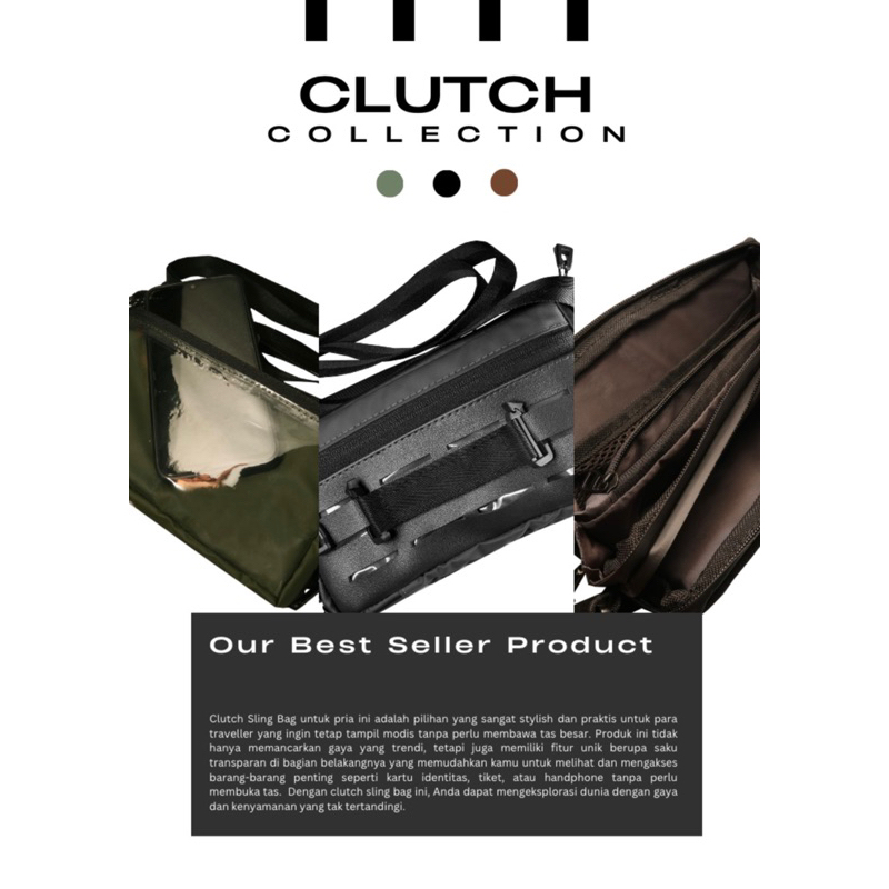 Clutch Hand bag Waterproof Wanita - pria