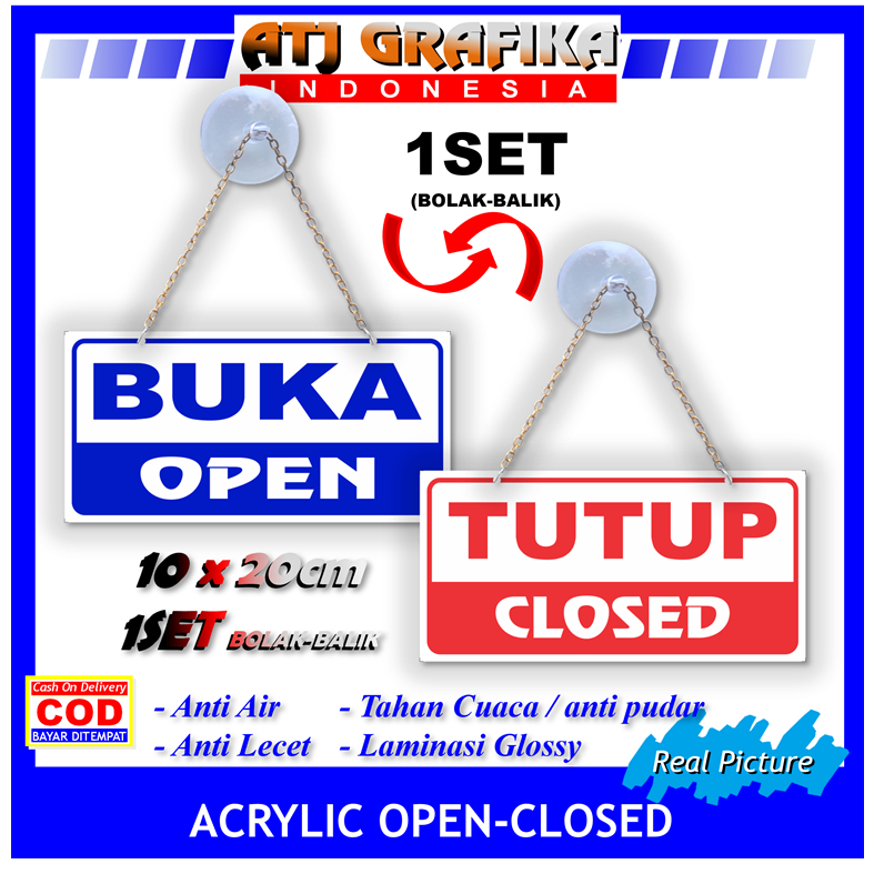 

Premium Acrylic Buka Tutup open closed papan pintu kantor toko akrilik