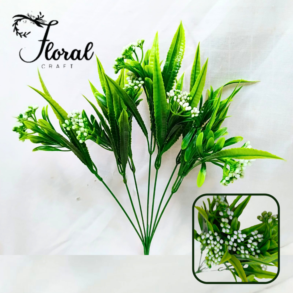 Daun Taman Peacock / Pikok Artificial - Daun Plastik Rimbun Hiasan Pot Bunga Dekorasi