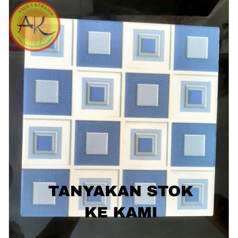 Keramik Lantai Kasar Teras dan Kamar Mandi Motif Timbul 25x25 Boetik Blue
